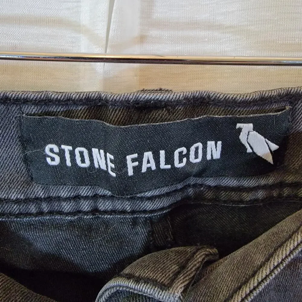 Men’s Gray Slim Fit Stretch Denim Jeans Casual Pants Stone Falcon 36x30 - Picture 4 of 8